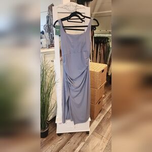 HALARA Blue Sleeveless Sheath Dress Square Neck